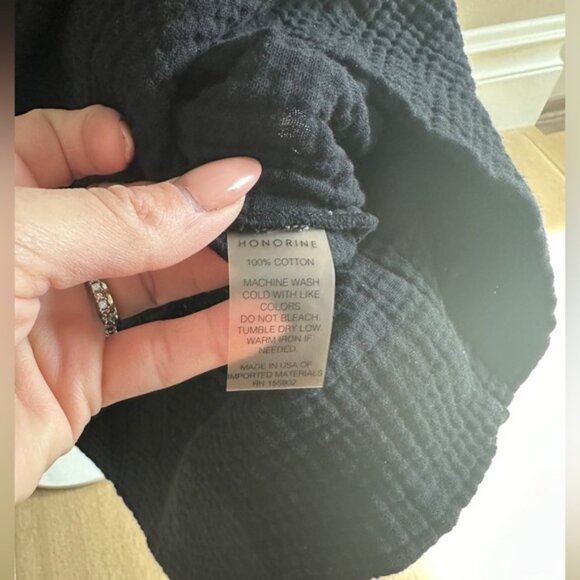 Honorine Coco Black Tiered Cotton Gauze Seersucker Mini Dress – Size Small - Picture 6 of 9